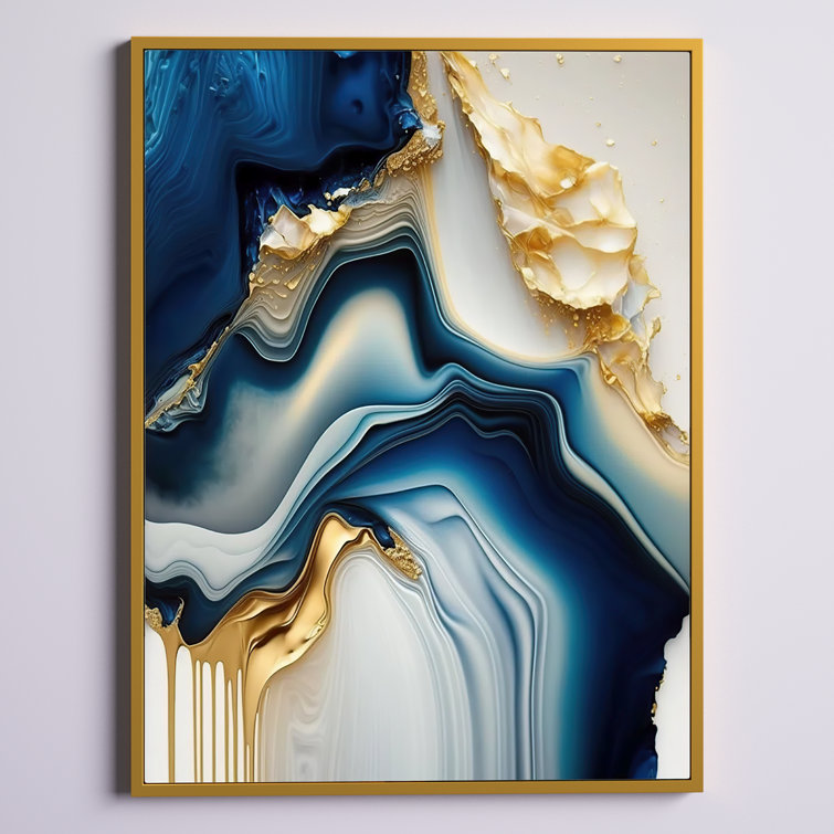 Willa Arlo Interiors Abstract Geode Gold And Blue Marble II On